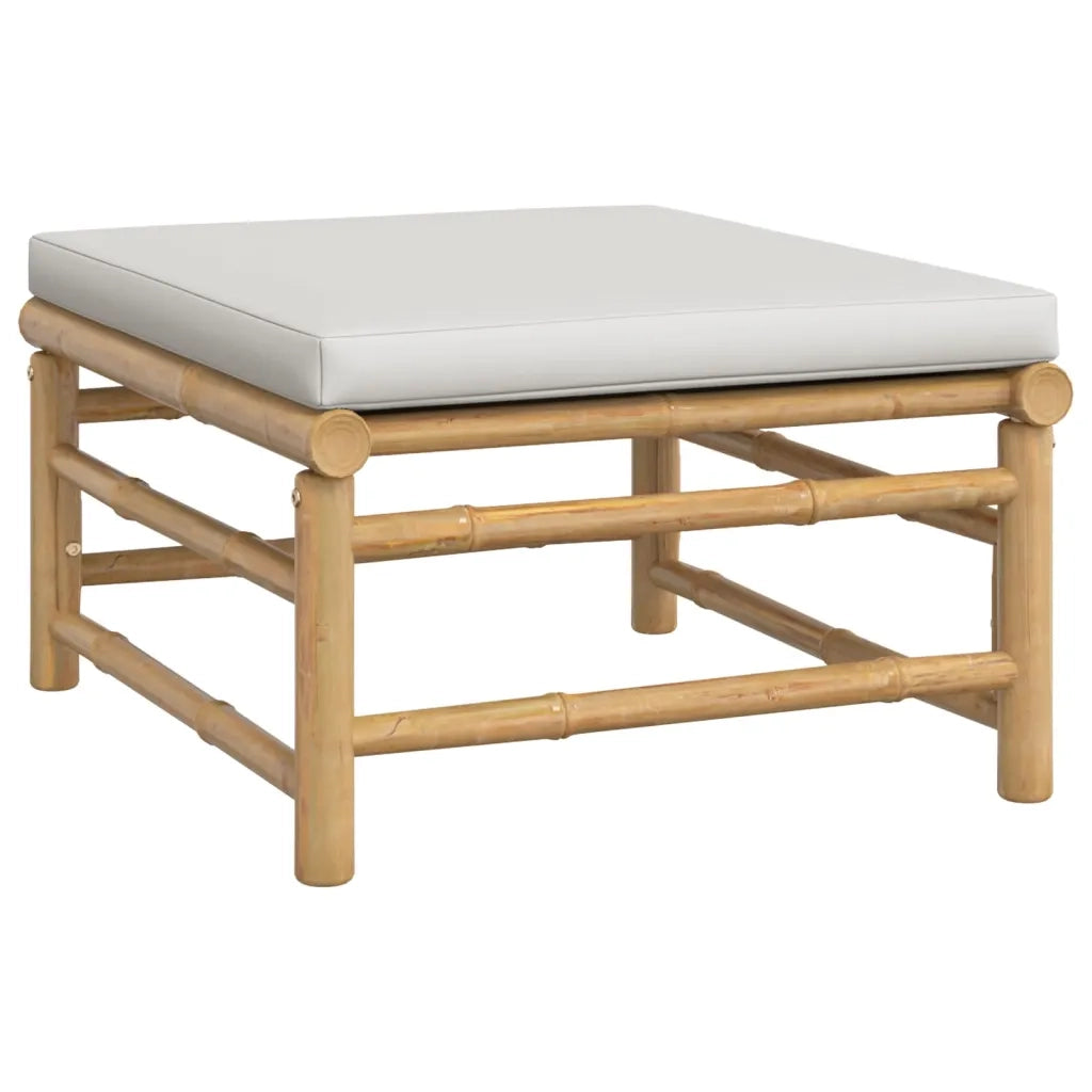 Set Salotto da Giardino 6pz con Cuscini Grigio Chiaro Bambù 3155084