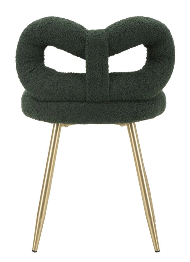 Sedia Mini Ilary Verde Ø40x67 cm in MDF e Spugna e Ferro e Poliestere Verde e Oro