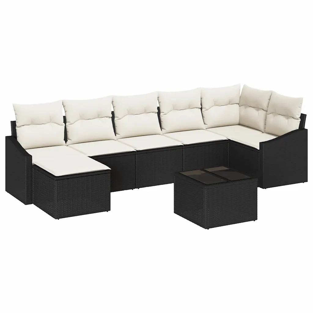 Set Divano da Giardino 8 pcs Marrone e Crema polyrattan 3355486