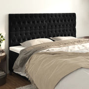 Testiera Nera 200x7x118/128 cm Velluto 3116736