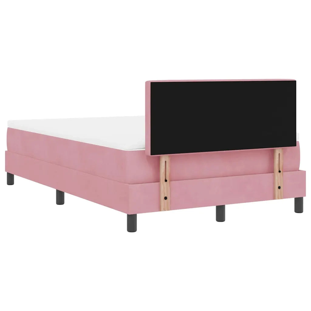 Letto a molle con materasso Rosa 120 x 190 cm Velluto 3339097