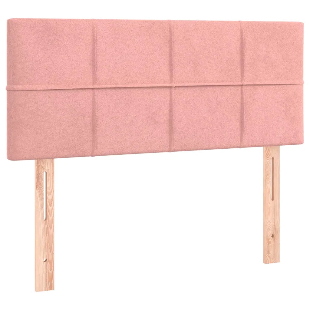 Letto a Molle con Materasso e LED Rosa 80x200 cm in Velluto 3134374
