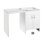 MOBILE COPRILAVATRICE CON VASCA- L124xP60xH89 cm Vasca a Sx- DH- pezzi 1