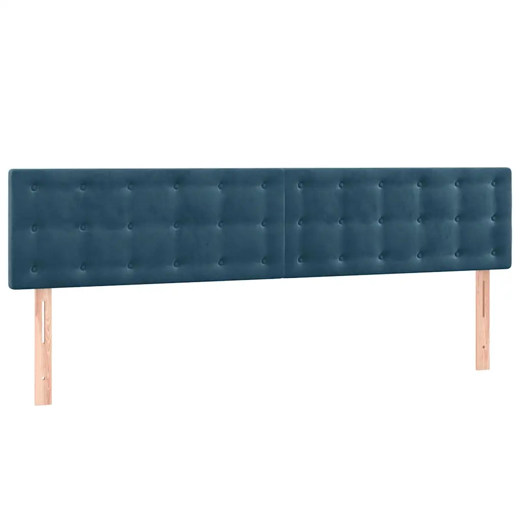 Letto a Molle con Materasso e LED Blu Scuro 160x200 cm