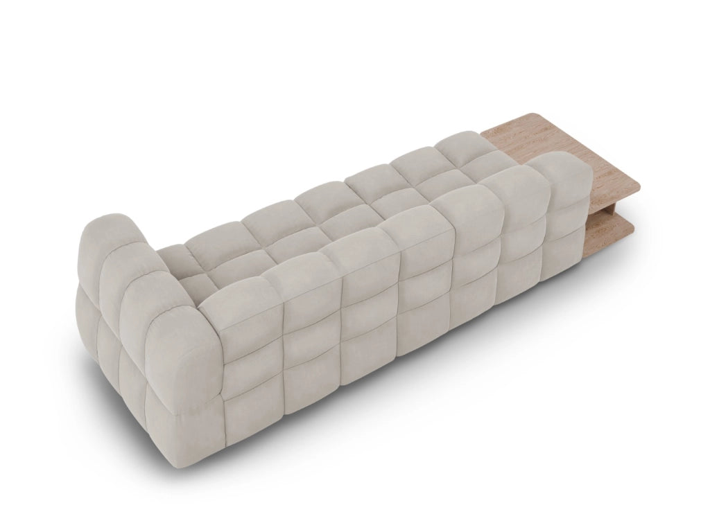 Cosmopolitan Design - Divano modulare sinistro "Sky" 4 posti in velluto beige chiaro 