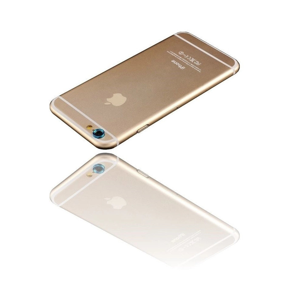 Trade Shop - Anello Accessorio Alluminio Azzurro Cromato Lente Camera Antigraffio Iphone 6 -