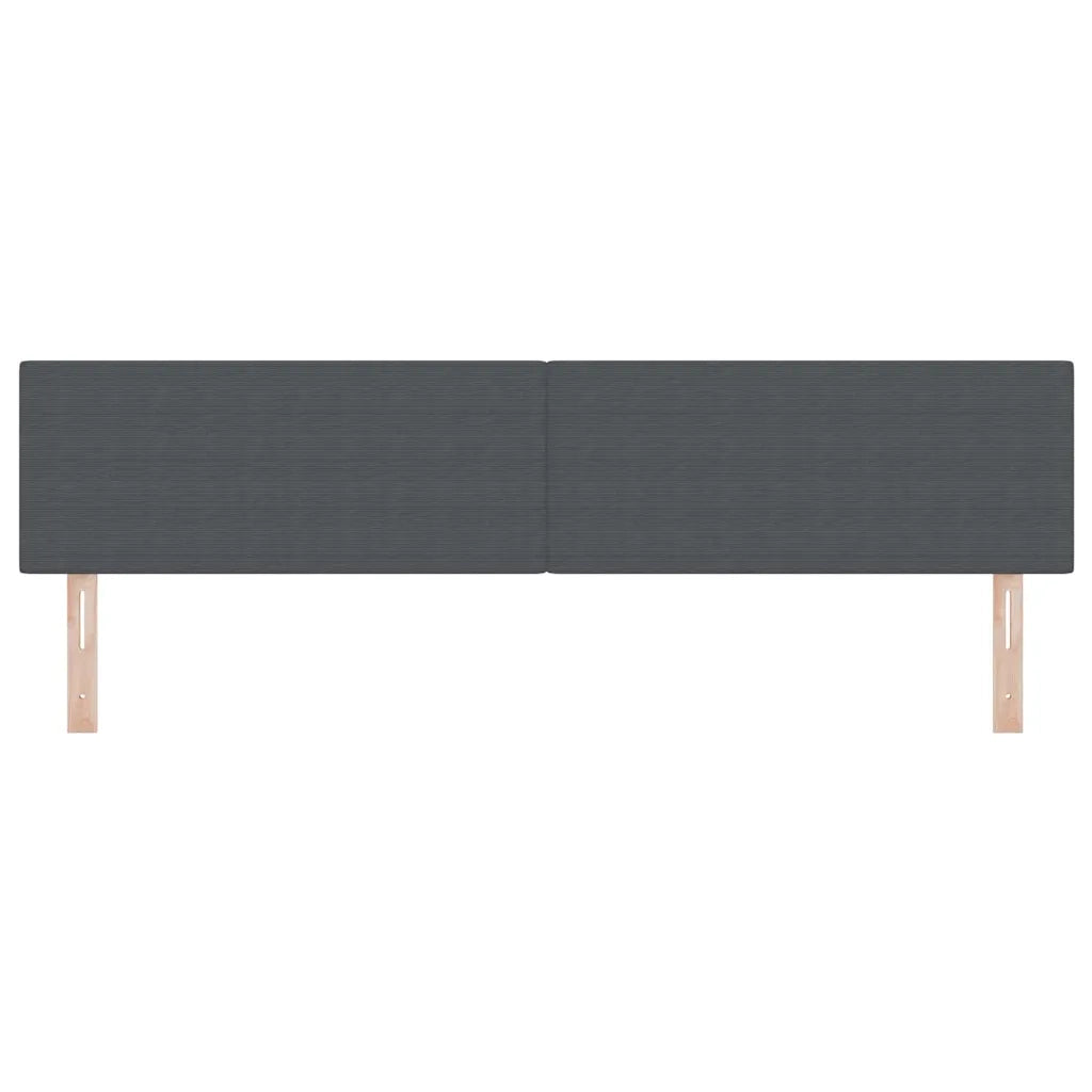 Testiera | Testata Grigio scuro 200 cm Tessuto in Cords