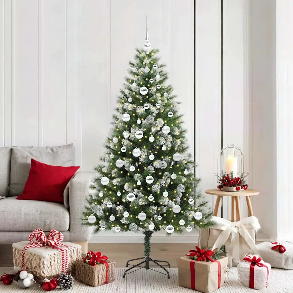 Albero di Natale artificiale a cerniera con neve fioccata