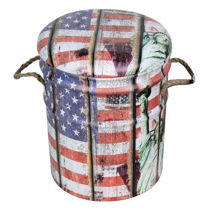 SET DI 2 POUF CONTENITORE TONDO USA