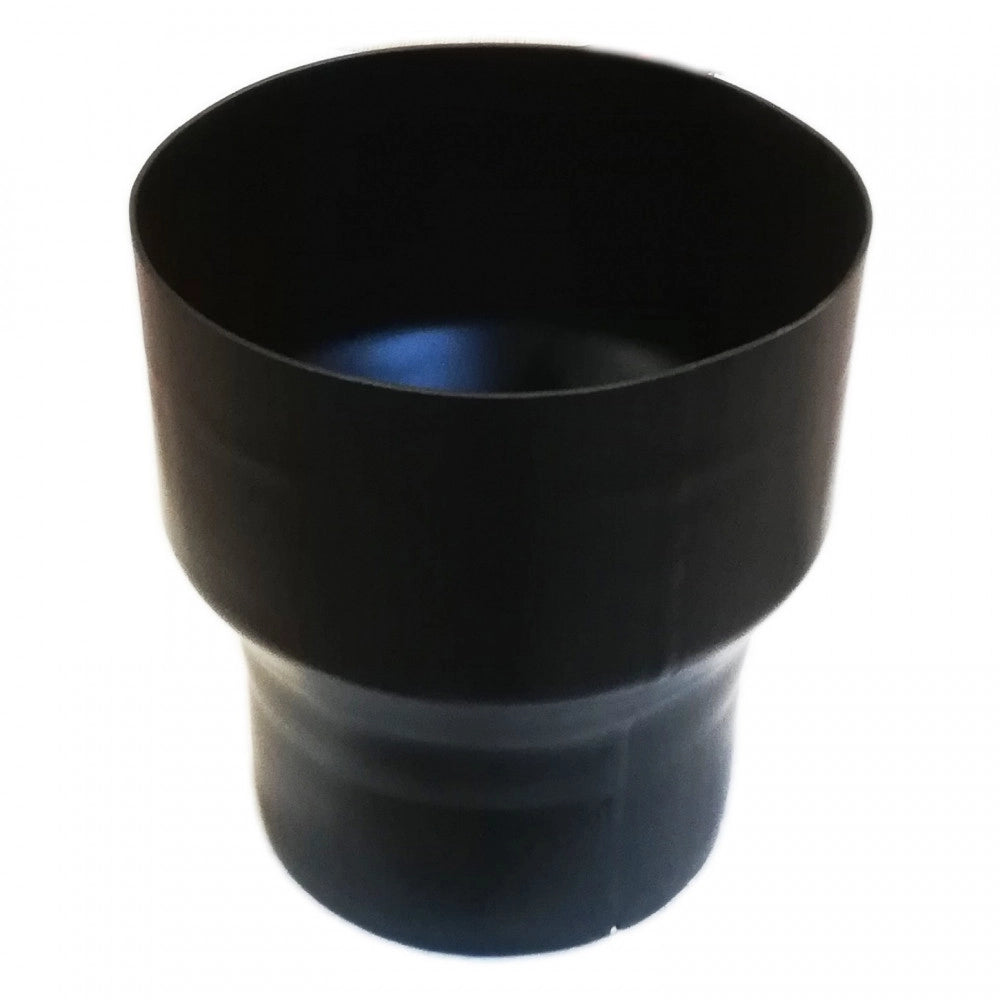 Raccordo aumento maschio femmina colore nero per stufa a legna, diametro f 160 - m 120 mm