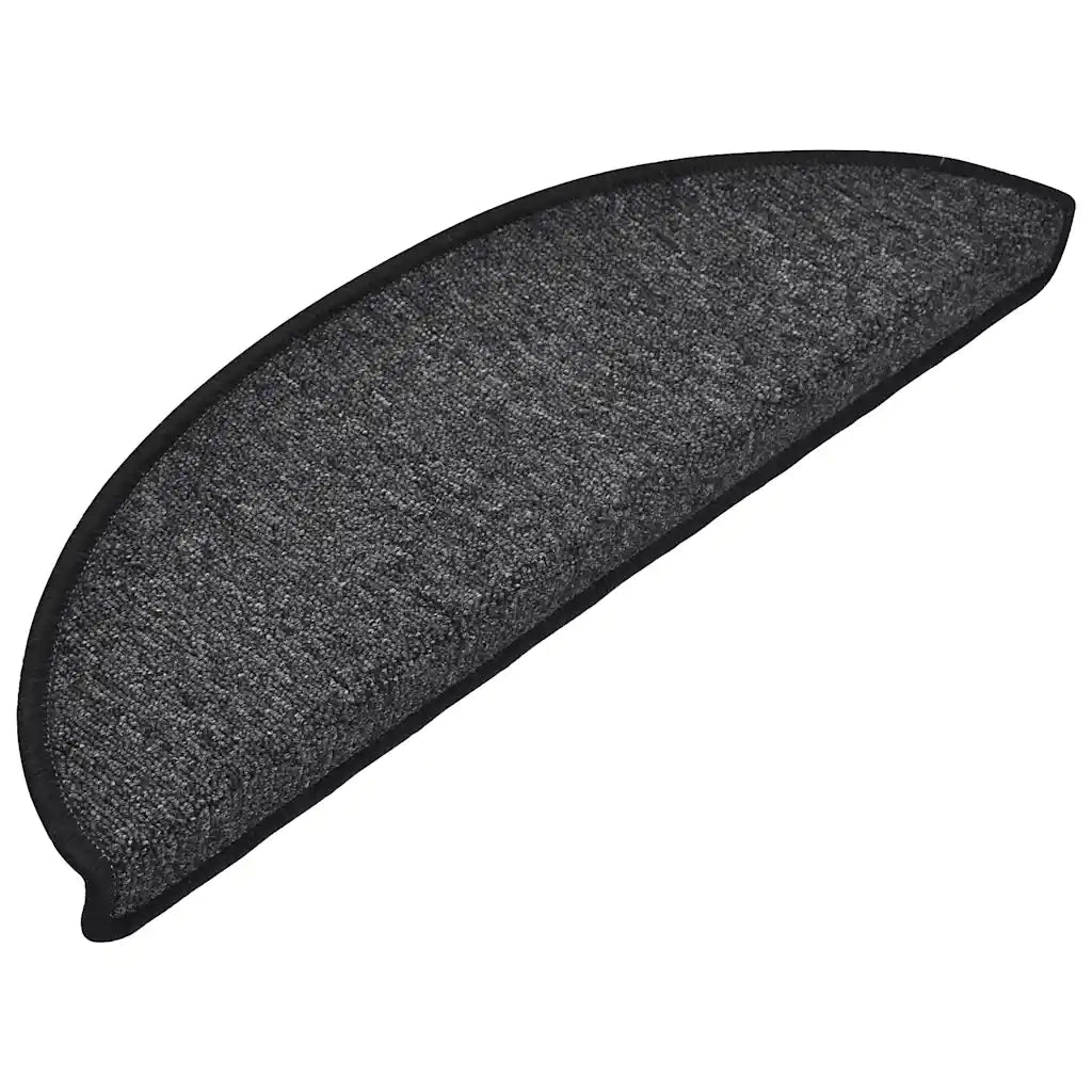 Tappetini per scale 10 pz 56x17x3 cm Antracite Semicircolari 149735