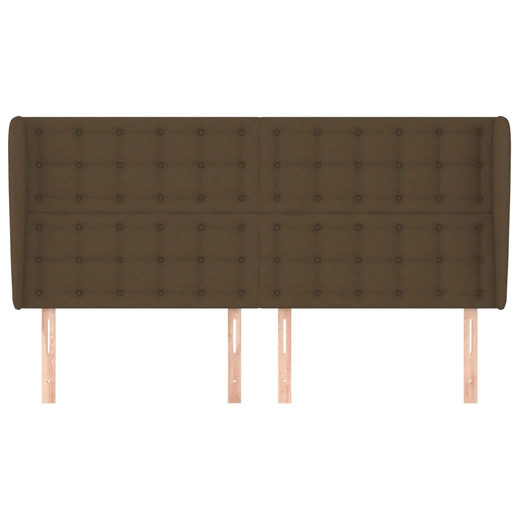 Testiera ad Orecchio Marrone Scuro 183x23x118/128 cm in Tessuto