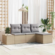 Set Divano da Giardino 4 pcs Beige e Grigio Chiaro polyrattan 3355679