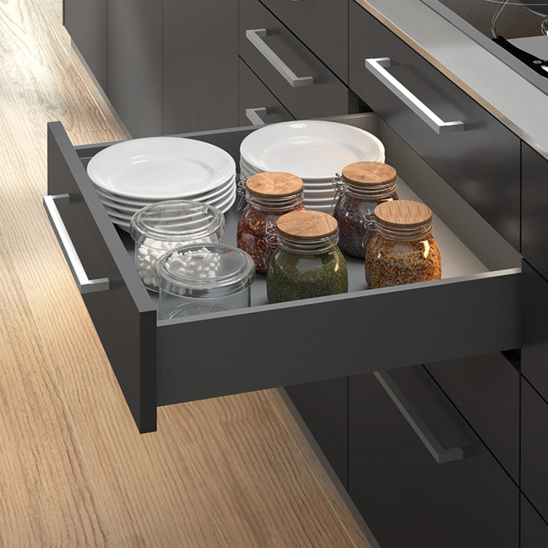 Cassetto esterno Vertex con regolazione 3D altezza 131mm, 40kg, profondità 550mm, Acciaio, Verniciato bianco