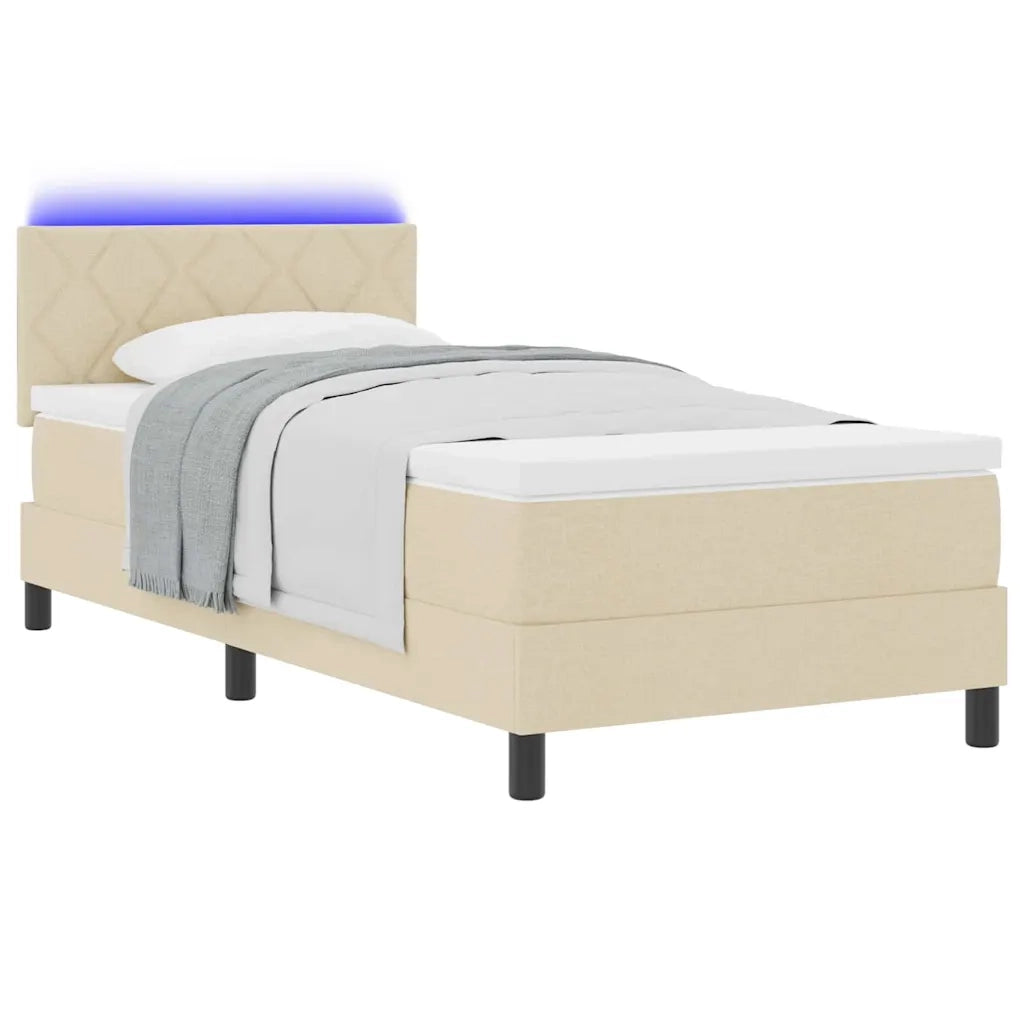 Letto a molle con cuscino Crema 100 x 200 cm Tessuto 3342266