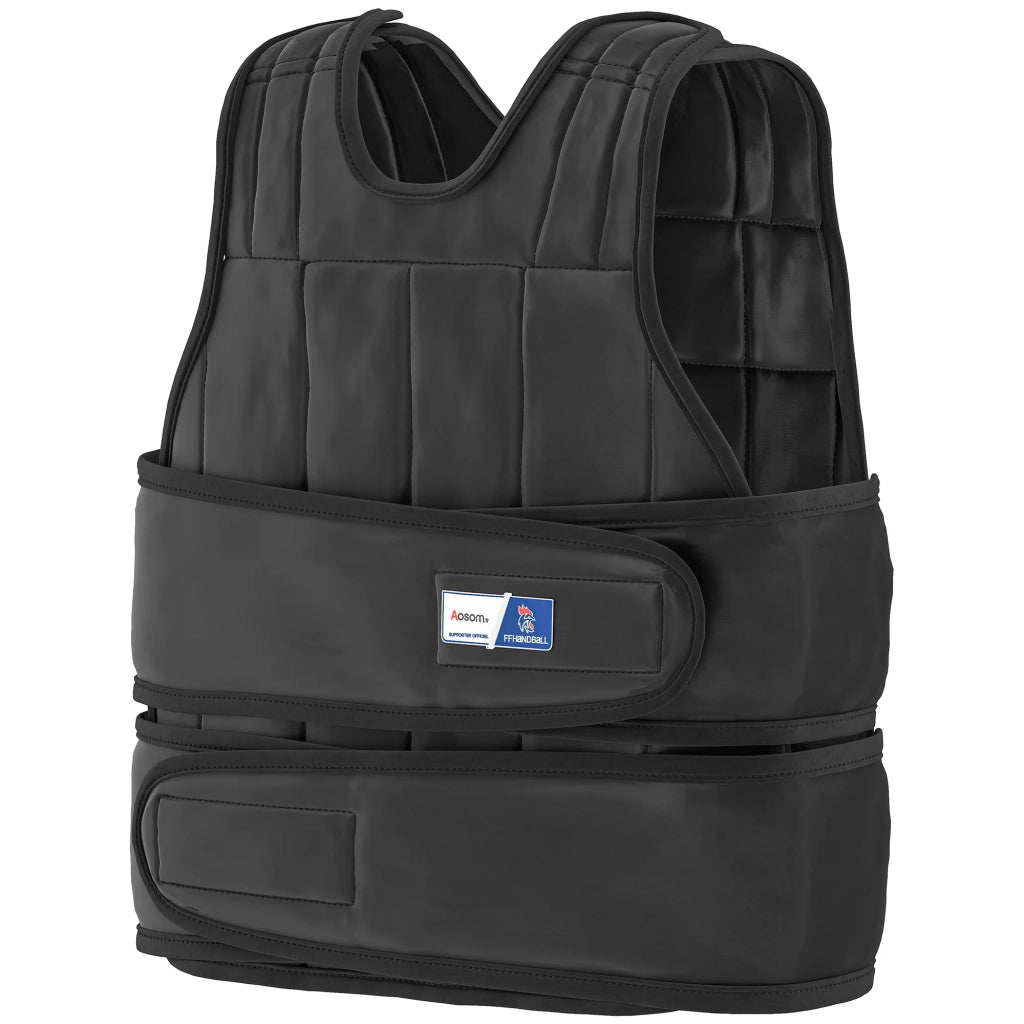 Gilet zavorrato da allenamento 50 x 60 x 10 cm regolabile 20 kg rimovibile comfort imbottito moderno ed essenziale in tessuto oxford nero 21_0006913