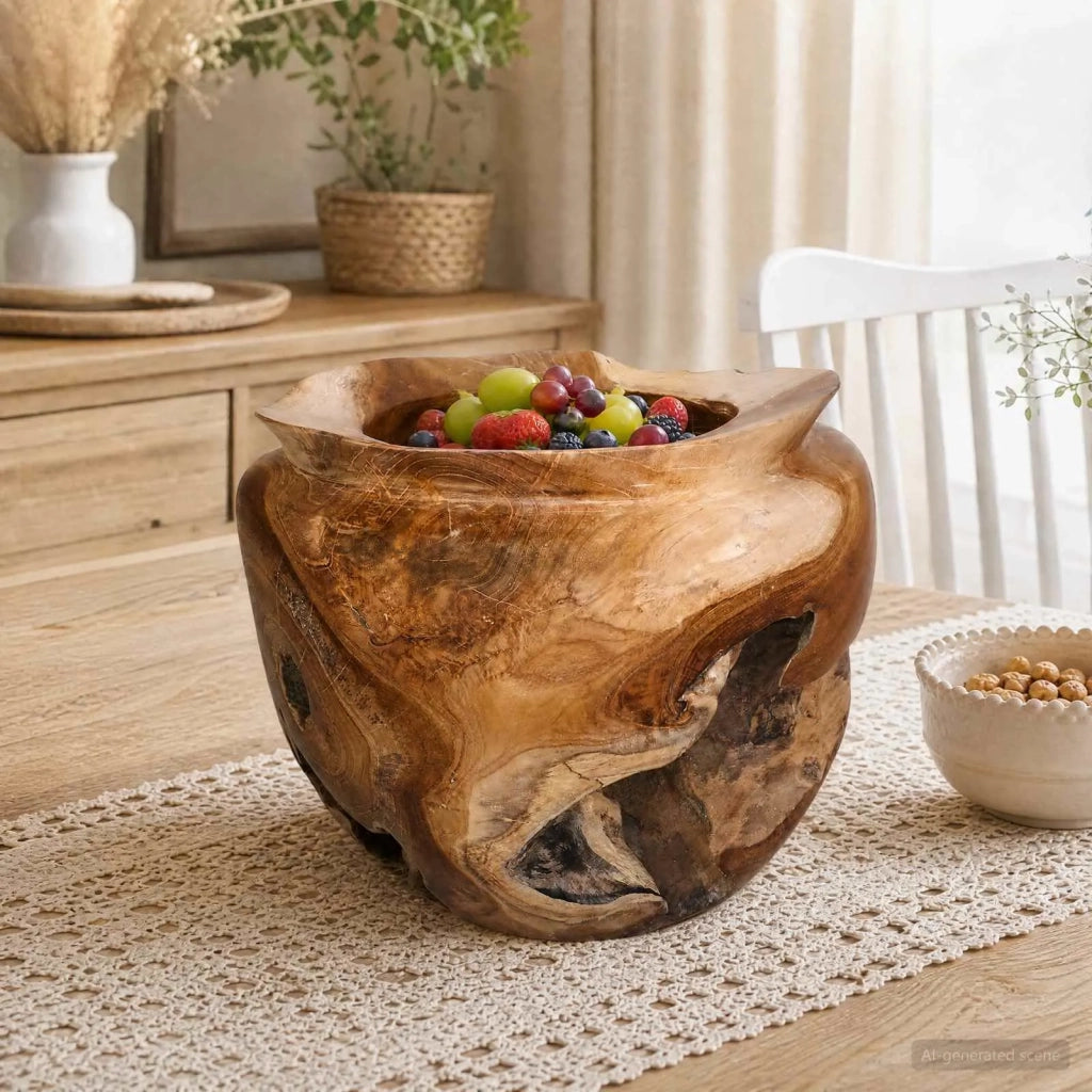 Portafrutta JEPARA Marrone Teak Ø 35 cm 42010346