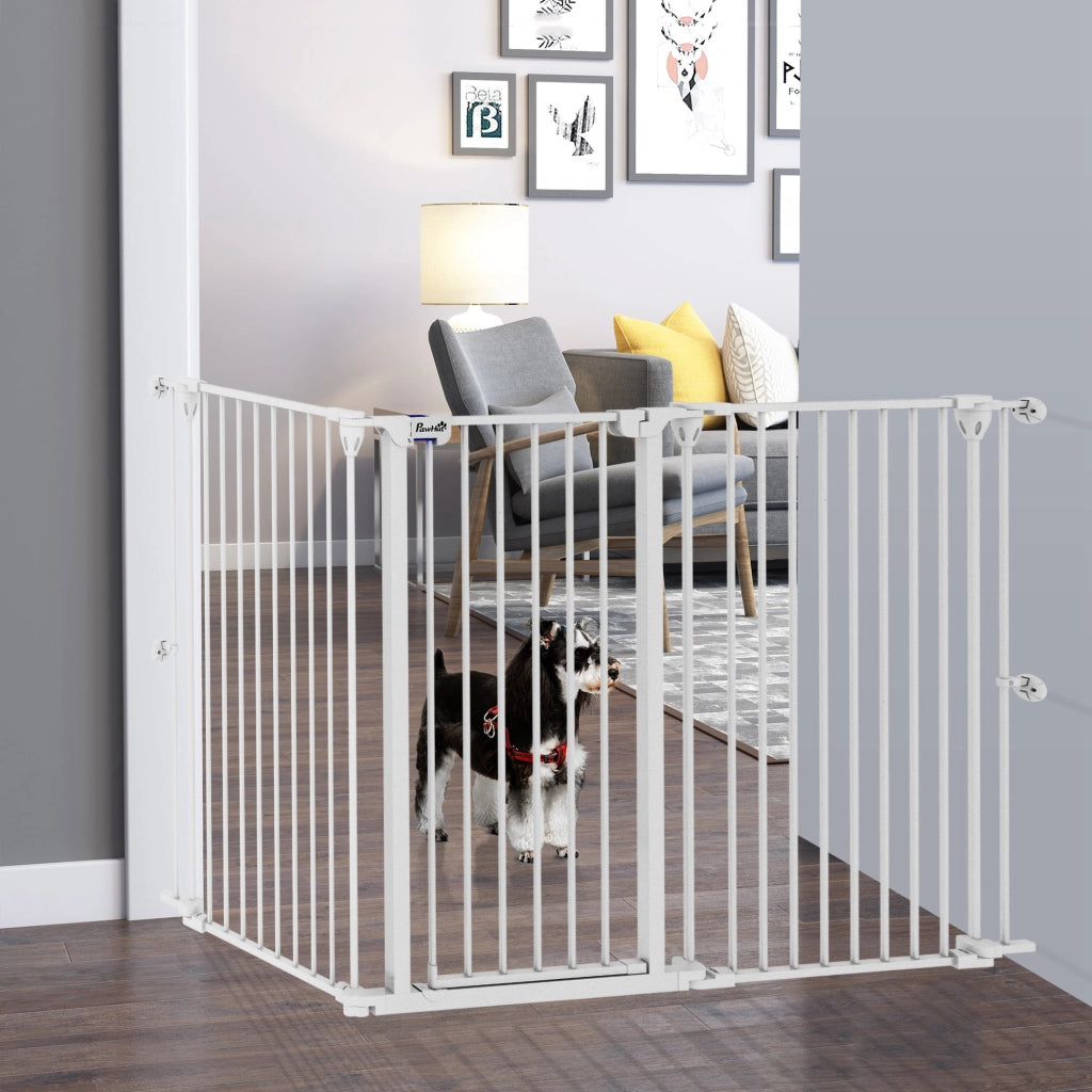 Cancelletto per Cani a 3 Pannelli ¨C Xylo ¨C Bianco 206x90cm