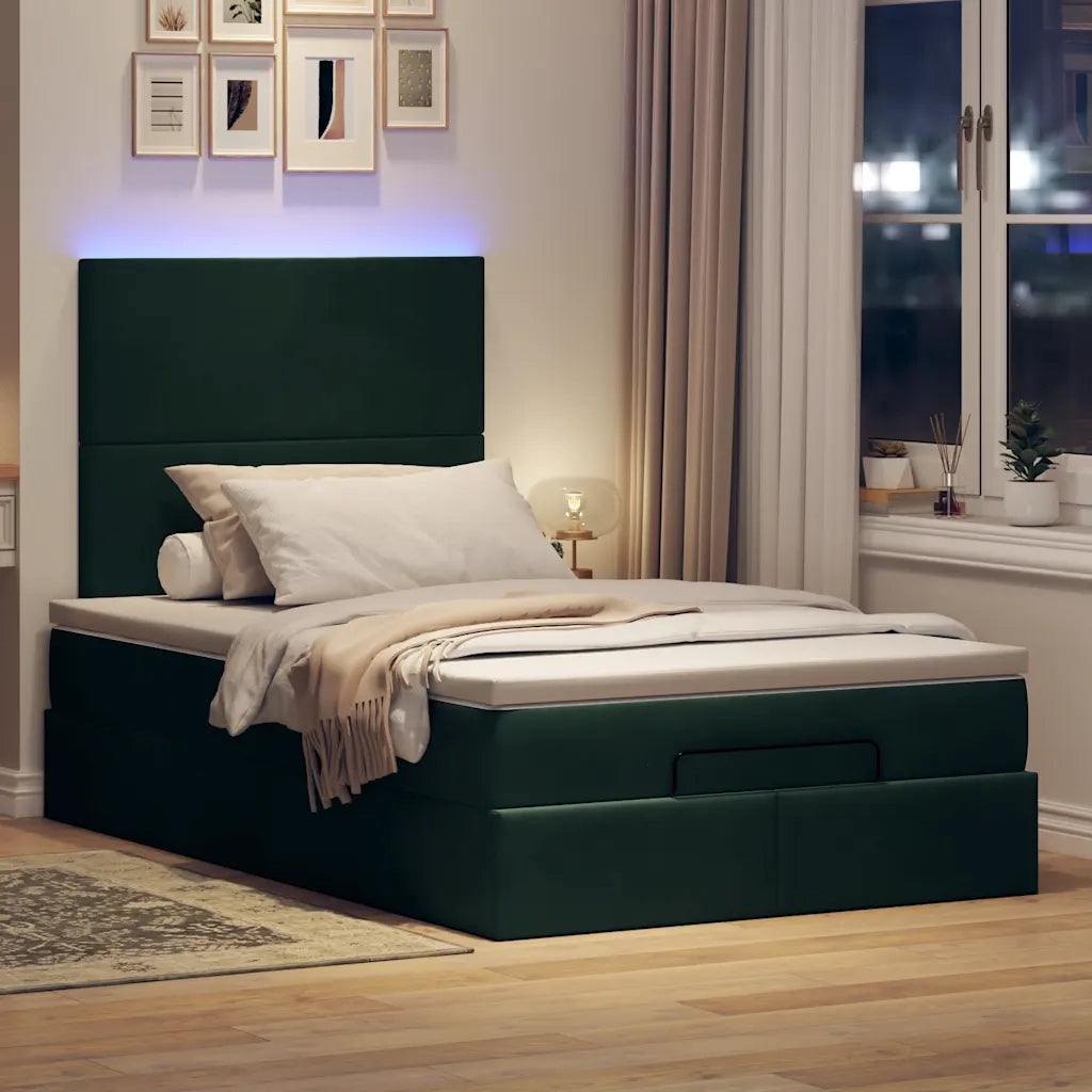 Struttura Letto Pouf con Materassi 120x190 cm Velluto 3314237
