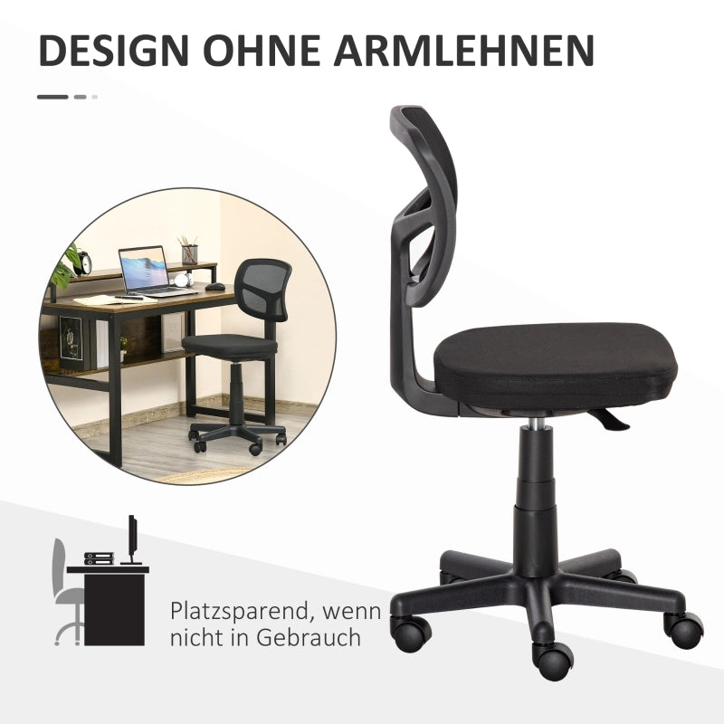 Sedia da ufficio ergonomica girevole senza braccioli - con altezza regolabile - nera