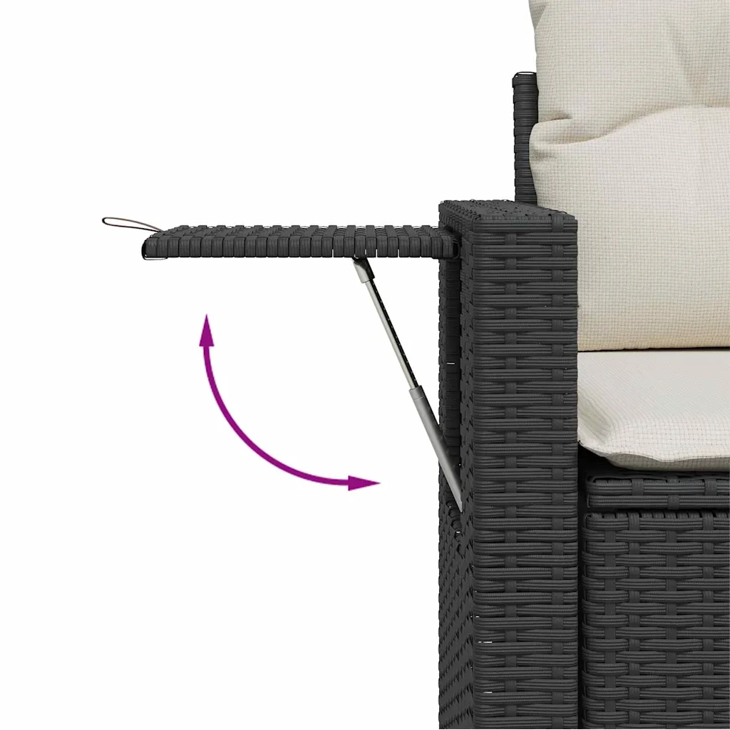 Set Divano da Giardino con cuscino 8 pcs Nero polyrattan 3361745