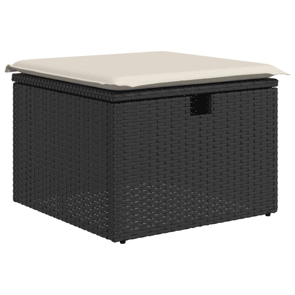 Set Divani da Giardino con Cuscini 7pz Nero Polyrattan 3263192