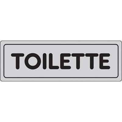 TARGA SEGNALETICA ADESIVA TOILETTE - VINILE CM 15X5- 10 pezzi