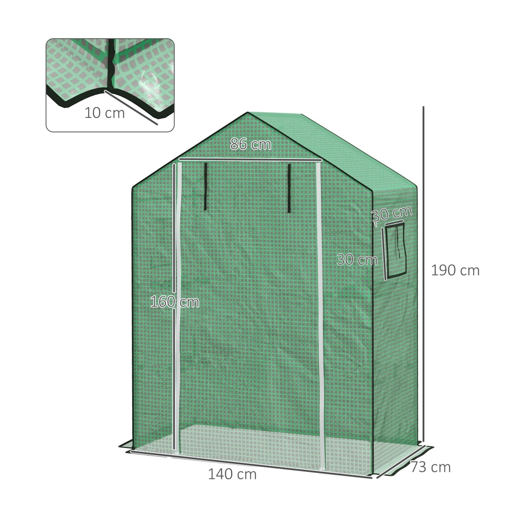 Serra da Giardino con Finestra e Porta ¨C Minimal ¨C Verde 140x73x190 cm