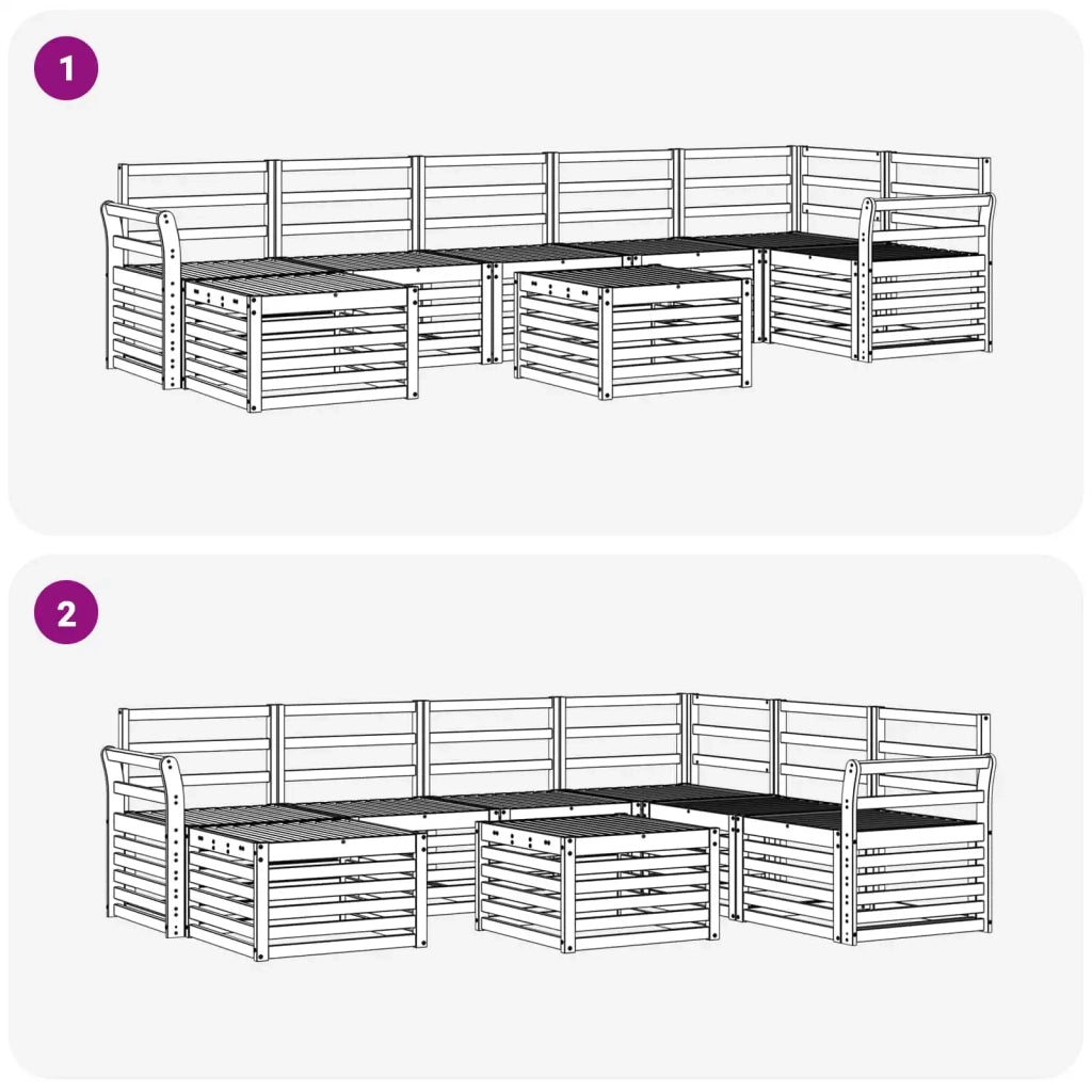 Set di divani da esterno 8 pcs Bianco 59 x 59 x 37 cm 3392234