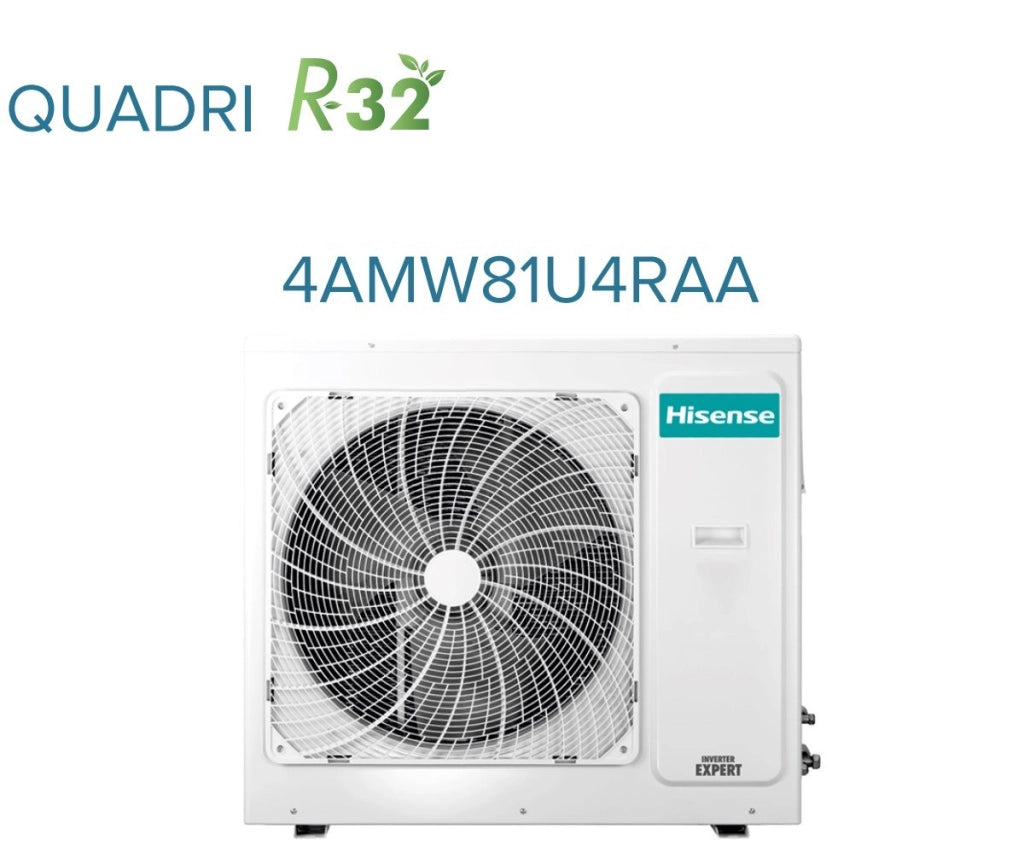 Climatizzatore Condizionatore Hisense Quadri Split a Cassetta 9+9+9+9 con 4AMW81U4RAA R-32 Wi-Fi Optional 9000+9000+9000+9000 con Telecomando e Pannello Incluso - Novità