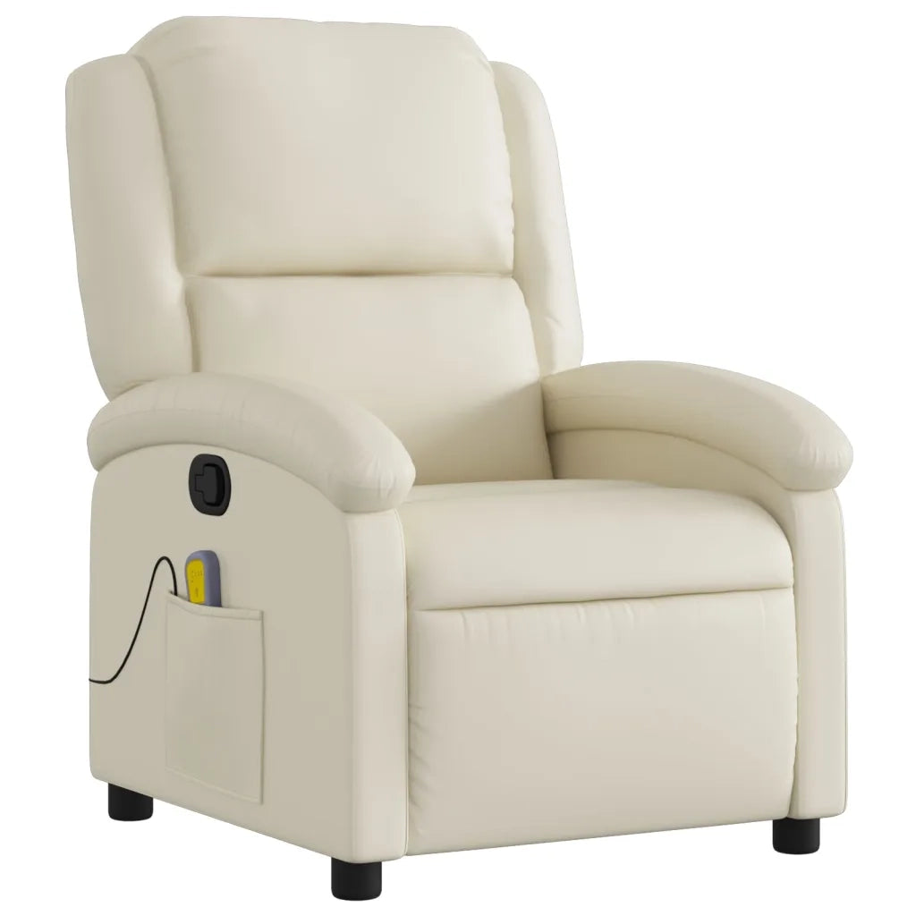 Poltrona da Massaggiante Reclinabile Crema Similpelle 371783