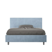 Letto Matrimoniale Large 170x200 cm con Rete e Contenitore Adele Azzurro