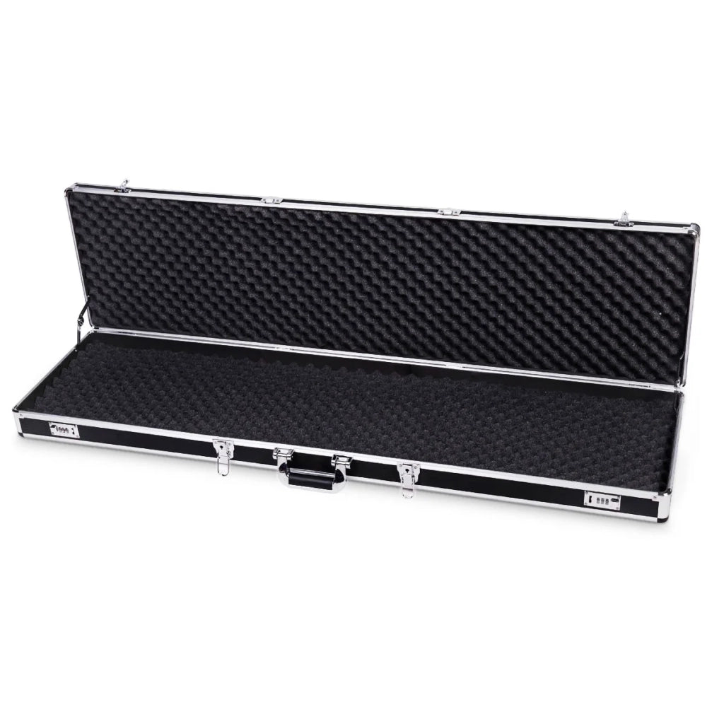 Valigetta per armi 134 x 35 x 12 cm alta sicurezza con schiuma ergonomica stile moderno in alluminio nero 20_0020134