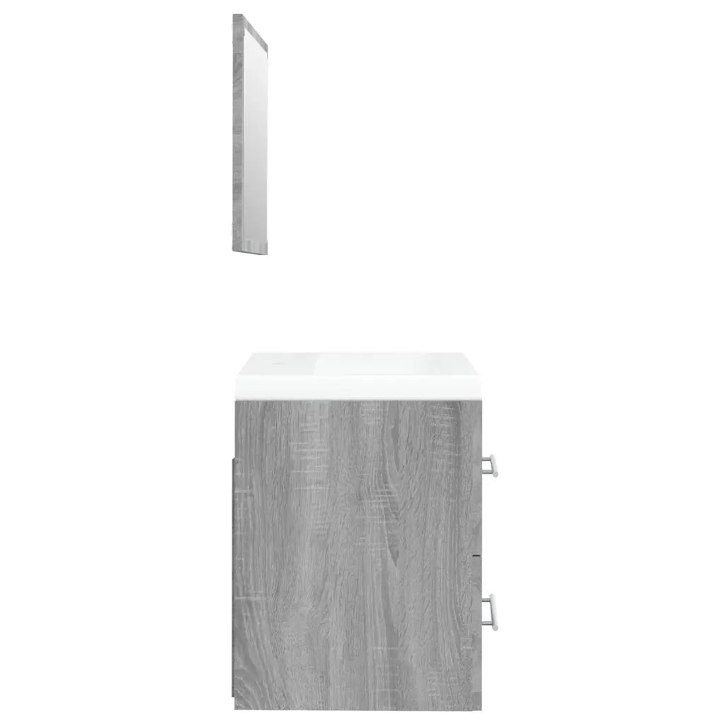 Mobile Bagno e Lavabo Integrato Grigio Sonoma Legno Multistrato