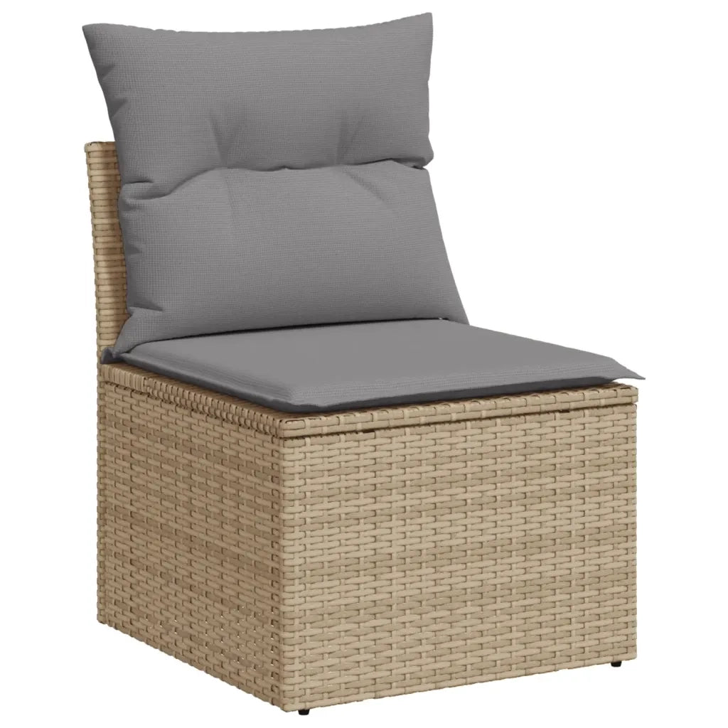 Set Divano da Giardino 10 pz con Cuscini Beige in Polyrattan 3223108