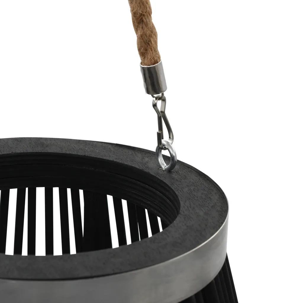 Supporto per Lanterna a Sospensione in Bambù 60 cm Nero 246813