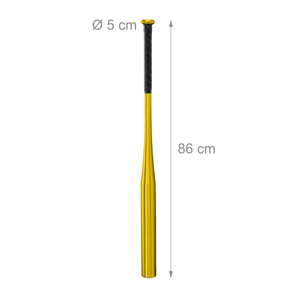 Mazza da baseball leggera design pulito 84 x 6 cm ideale tempo libero impugnatura antiscivolo in alluminio dorato 13_0013168