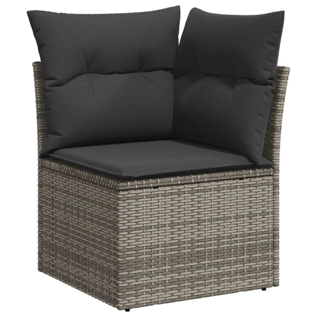 Set Divani da Giardino 11 pz con Cuscini in Polyrattan Grigio 3221919