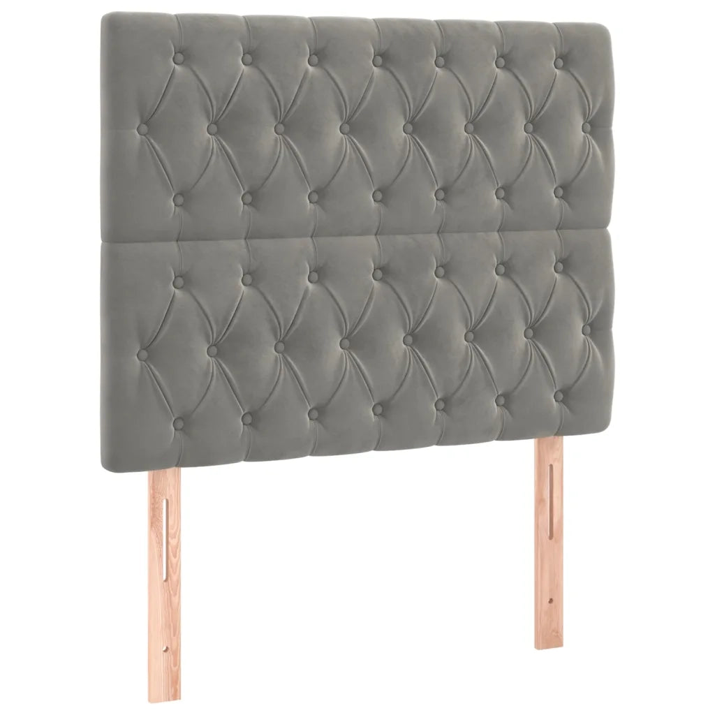 Testiera | Testata Grigio Chiaro 90x7x118/128 cm Velluto