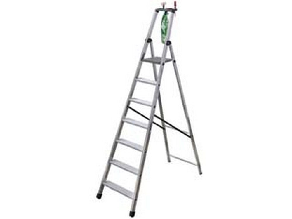 1pz scala alluminio euroscala piu' en131 8 gradini cm59x15x262h 182h pedana cod:ferx.fer243124