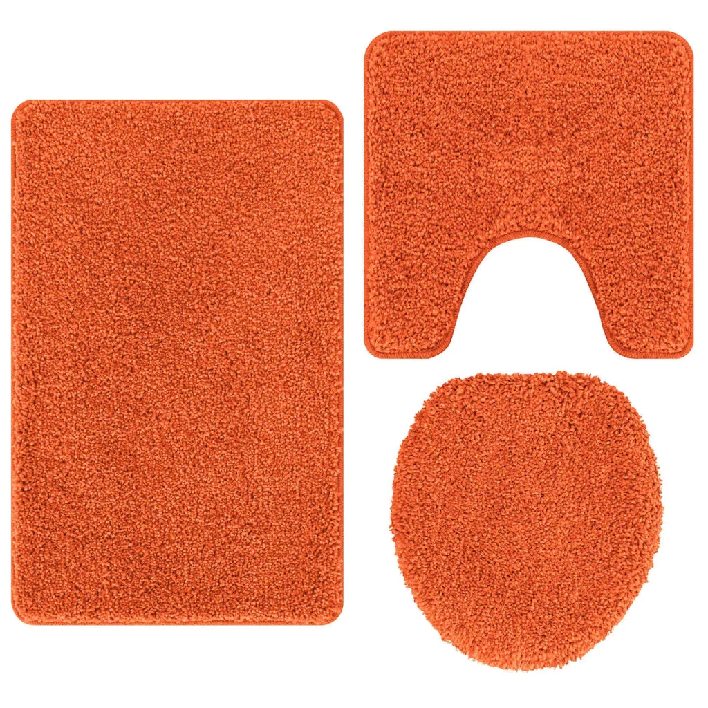 Set di tappetini antiscivolo per il bagno 3 pcs Arancione PP 4019871