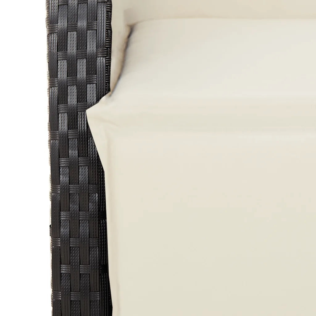 Set da Pranzo da Giardino 7 pz Nero con Cuscini in Polyrattan 3276858