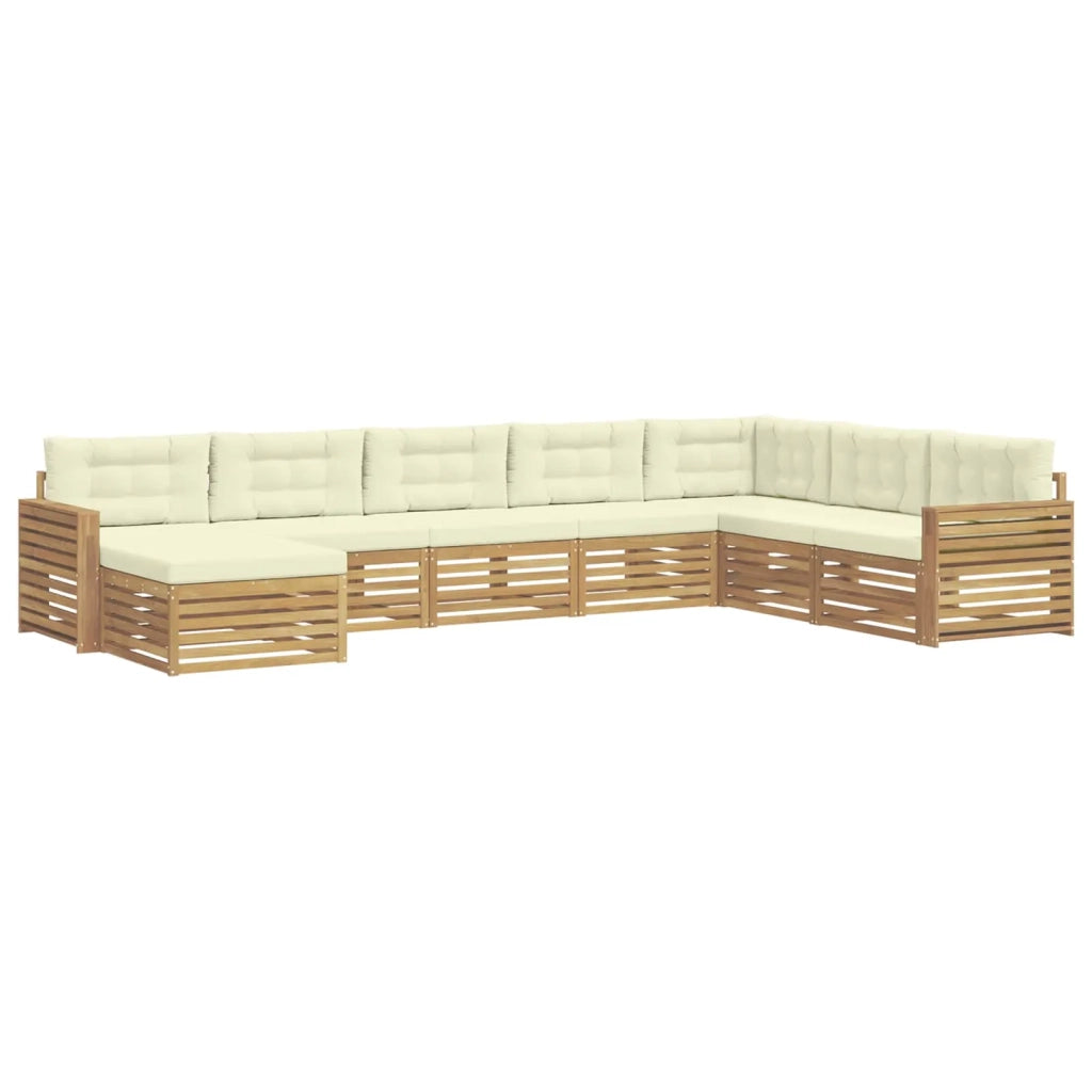 Set di divani da esterno 8 pz Bianco e Crema 3390970