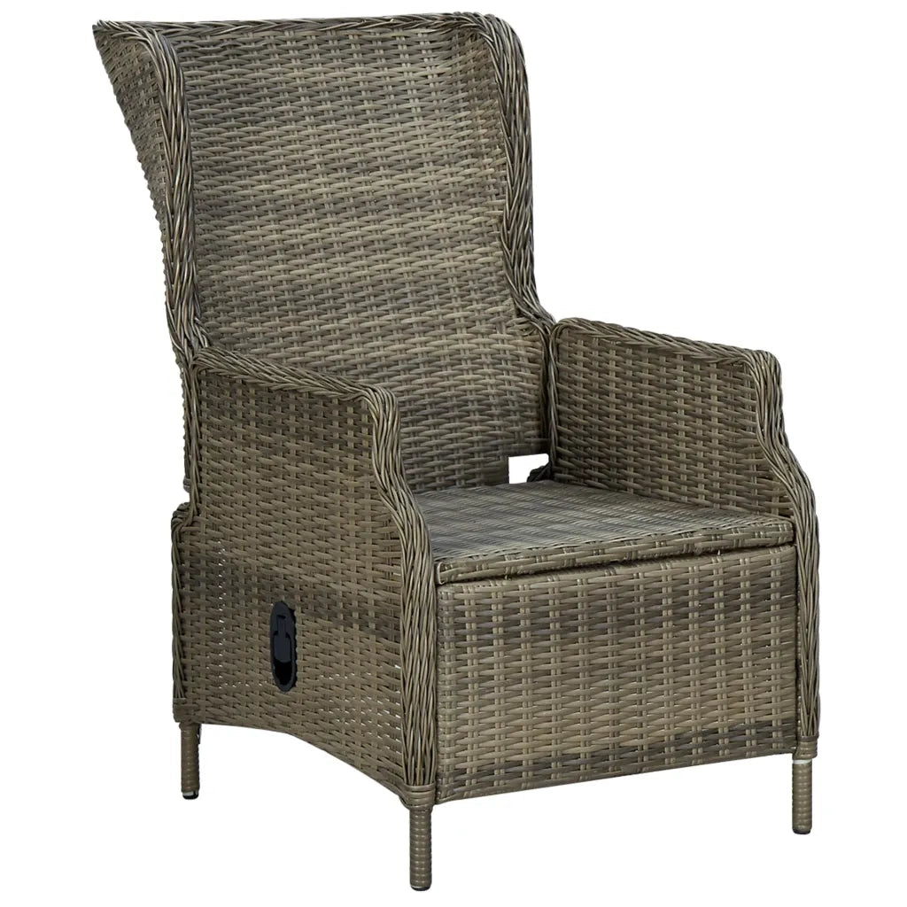 Set da Pranzo da Giardino 9 pz con Cuscini Polyrattan Marrone 3060146