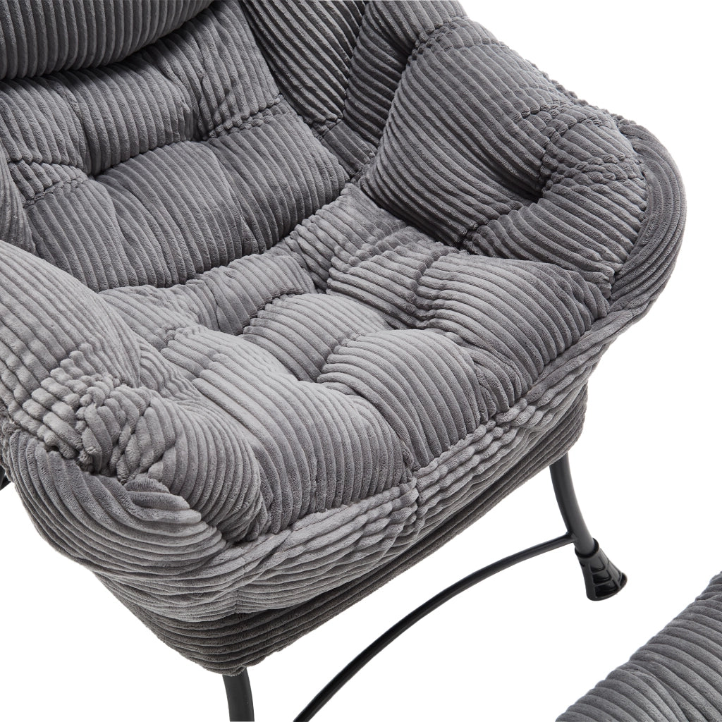 Poltrona Relax con Poggiapiedi e Braccioli ¨C Xylo ¨C Grigio, Tessuto Imbottito