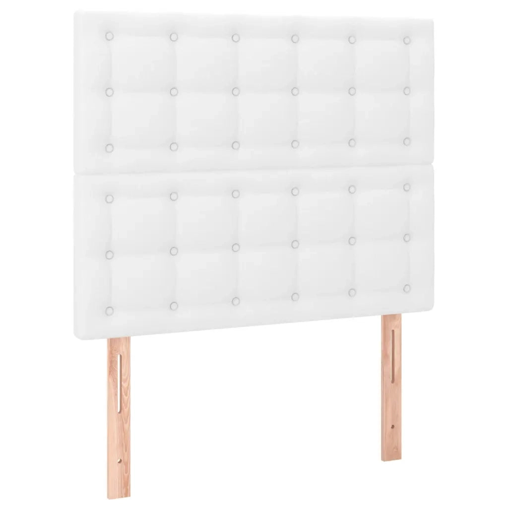 Giroletto Molle con Materasso e LED Bianco 90x200 cm Similpelle