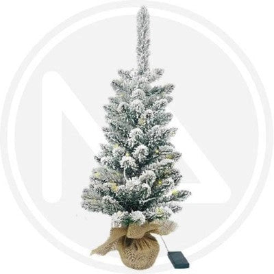 ALBERO DI NATALE PICCOLO INNEVATO CON LUCI INTEGRATE A BATTERIA MAURER CM. 60