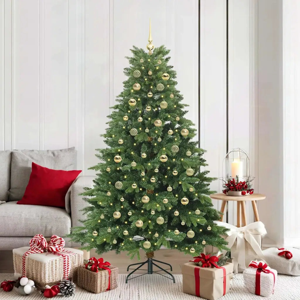 Albero di Natale artificiale con 300 LED Verde 180 cm PE e PVC