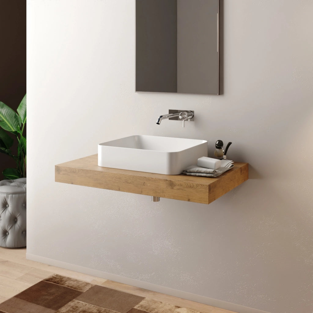MENSOLONE BAGNO PER LAVABO DA APPOGGIO 80CM - DIM. CM(LXPXH):80X46X8 ARAMO LIGHT  - MOB