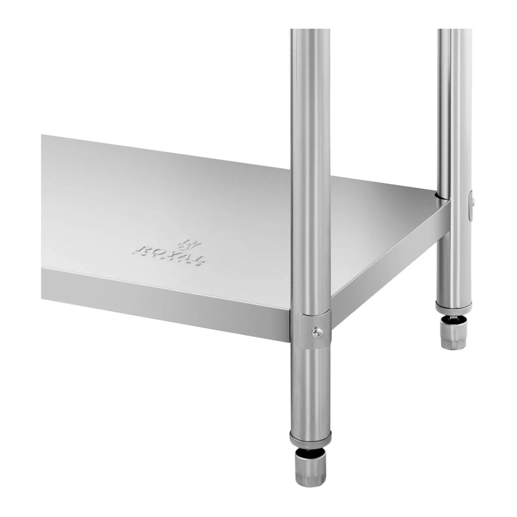 Tavolo da lavoro in acciaio inox con alzatina - 200 x 70 x 16,5 cm - 235 kg - 2 ripiani 14_0007311